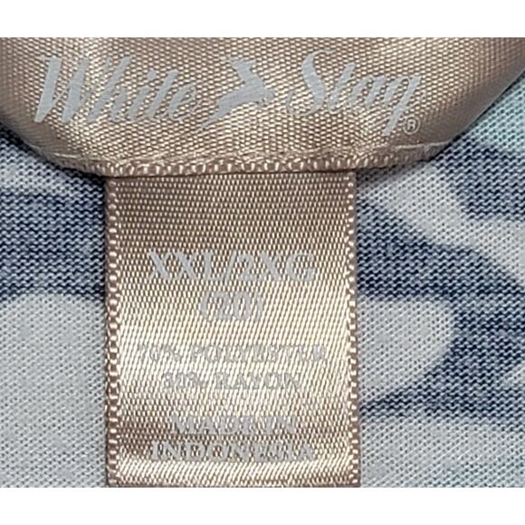 White Stag Blue White Floral Faded Print A Line Dress XXL Lightweight Stretchy - Picture 4 of 5